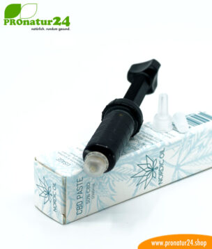 CBD PASTE cannabis plant with 50% CBD share. Without THC. Organic and vegan produced by Nordic Oil. 10 CBD PASTE cannabis plant with 50% CBD content. Without THC. Organic and vegan produced by Nordic Oil.