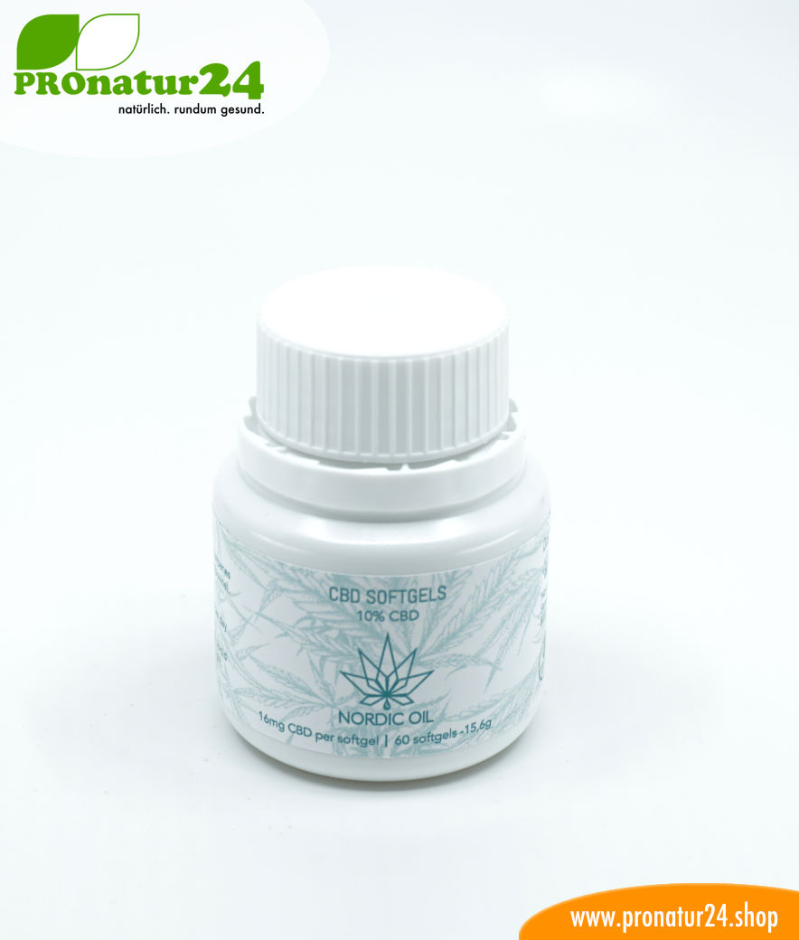 CBD SOFTGEL CAPSULES of cannabis plant with 10% CBD content. Without THC. Biologically produced by Nordic Oil. 6 CBD SOFTGEL CAPSULES of cannabis plant with 10% CBD content. Without THC. Biologically produced by Nordic Oil.