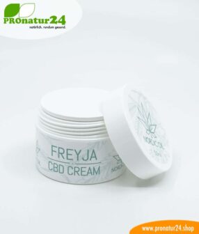 FREJYA CBD skin cream. Support and help with ECM (eczema / skin inflammation) also with the power of the cannabis plant. Without THC. Vegan.