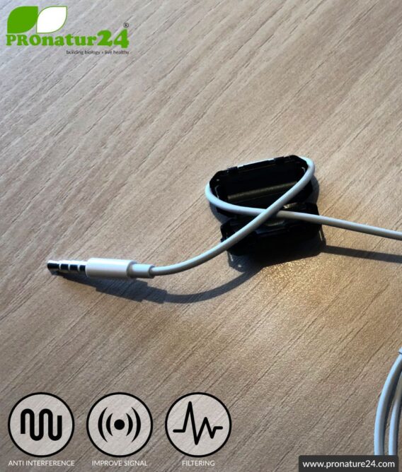 FREE Ferrite core filter against electrosmog in the headset cable, clickable, for cables up to 5 mm in diameter - 1x FERRITE CORE GIFT!