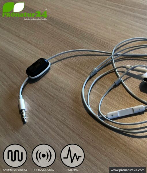 FREE 1 ferrite core against electrosmog in headset grey