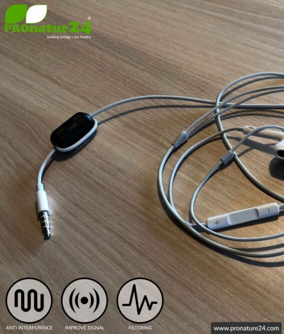 FREE Ferrite core filter against electrosmog in the headset cable, clickable, for cables up to 5 mm in diameter - 1x FERRITE CORE GIFT!