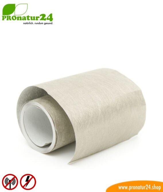 Self-adhesive shielding fleece EB3 with conductive adhesive for shielding and shielding fabrics. Width 10 cm. HF and LF.
