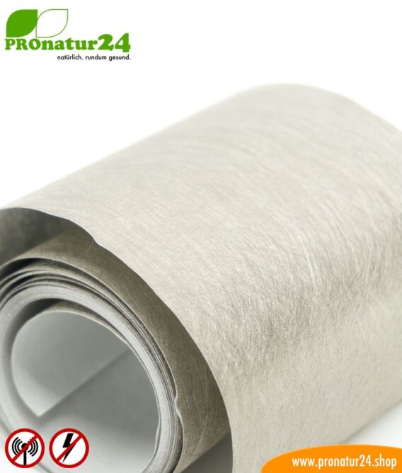 Self-adhesive shielding fleece EB3 with conductive adhesive for shielding and shielding fabrics. Width 10 cm. HF and LF.