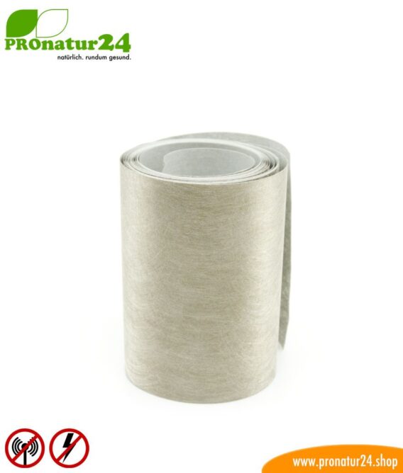 Self-adhesive shielding fleece EB3 with conductive adhesive for shielding and shielding fabrics. Width 10 cm. HF and LF.