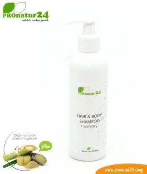 SHAMPOO rosemary. Hair & Body Shampoo with rosemary and nettle extract. Showering redefined incl. sustainable packaging.