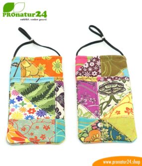 Cell phone case eWall for iPhone, Samsung, Huawei, etc. with electrosmog protection including 5G. 3in1 function incl. RFID data protection. Unique flower power design!