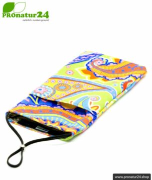 Cell phone case eWall in unique RAINBOW.flower design. XXL.