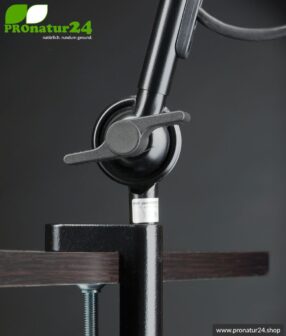 Mounting / fixing of the shielded desk lamp and workplace lamp. DESIGN BLACK.
