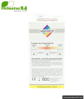 LED bulb full spectrum DuoLight. Natural flicker-free light with 12 Watt (like 100 Watt). 5200 K + 4000 K + 2900 K. 1000 lumen. E27.