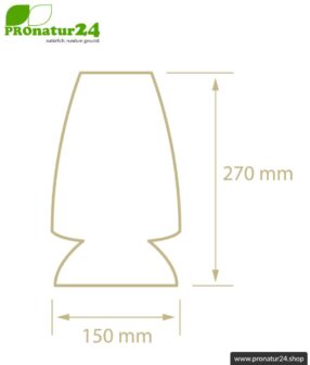 Shielded glass lamp in elegant style, completely made of mouth-blown opal glass, 27 cm height, E27 socket, 60 watt