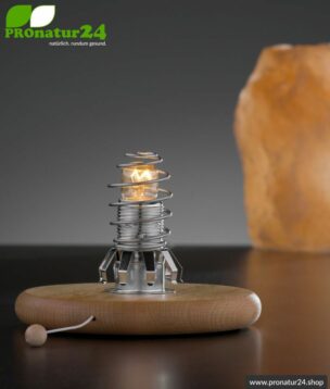 Shielded lamp base for retrofitting e.g. salt crystal lamps and suitable lamp shades. E14 socket, 15 watt.
