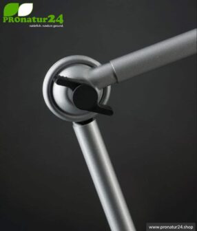 Shielded lamp for desk and workplace. Ideal work lamp. 48 Watt. E27. Alu-silver design. Choose the bracket!