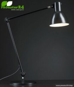 Shielded lamp for desk and workplace. Ideal work lamp. 48 Watt. E27. Black design. Choose the mounting!