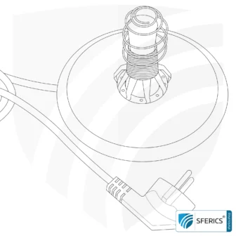Shielded lamp base | For retrofitting e.g. salt crystal lamps and suitable lampshades | E14 socket. 15 Watt. 9 Shielded lamp base | For retrofitting e.g. salt crystal lamps and suitable lampshades | E14 socket. 15 Watt.