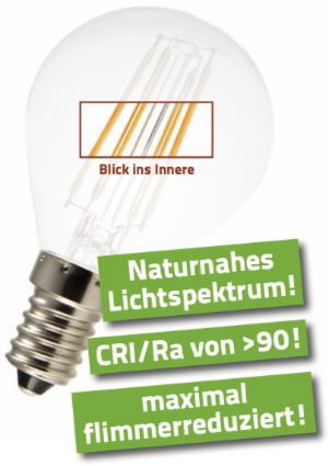 Natural light spectrum! + CRI/Ra of >90! + maximum flicker reduced!