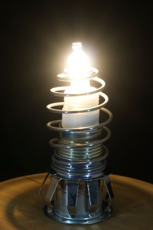 Shaded table lamp in cylinder form with opal glass, 37cm high, beech wood base, E27 socket, 40 Watt