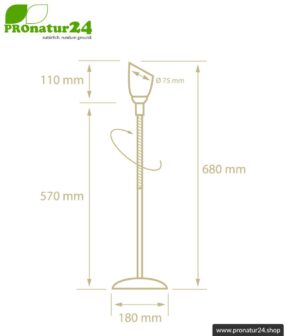 Shielded light shower as table lamp, E14 socket, 40 Watt. Feedimage.