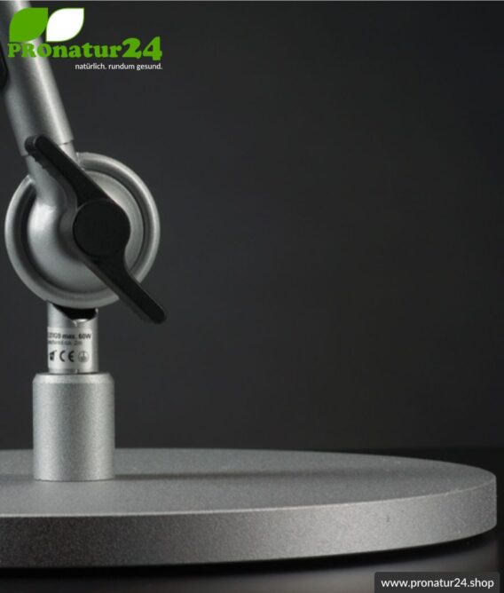 Mounting / fixing of the shielded desk lamp and workplace lamp. DESIGN SILVER.