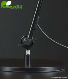 Mounting / fixing of the shielded desk lamp and workplace lamp. DESIGN BLACK.