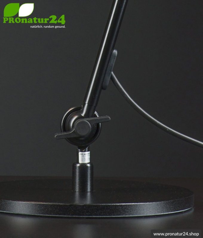 Mounting / fixing of the shielded desk lamp and workplace lamp. DESIGN BLACK.