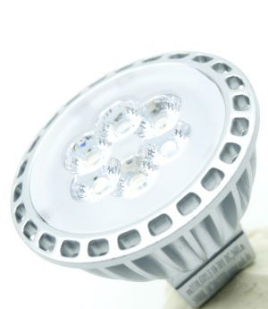 6 watts LED full spectrum spot. Natural flicker-free light. Bright as 35 watts! 5200 Kelvin. 450 Lumen. GU5.3 (MR16) socket.