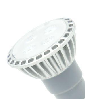 5 watts LED full spectrum spot. Natural flicker-free light. Bright as 35 watts! 5200 Kelvin. 310 Lumen. GU10 socket. Dimmable.