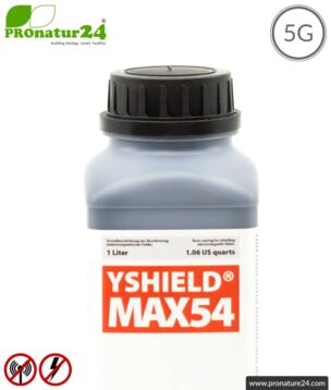 Shielding paint MAX54 | RF shielding up to 84 dB. Developed for maximum shielding against electrosmog by 5G or WIFI 6. | Grounding required