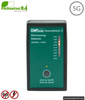 ACOUSTICOM 2 Electrosmog Detector | Broadband Measuring Device for Electrosmog HF | Detection of EMF radio radiation up to 8 GHz, including 5G. Entry level device!