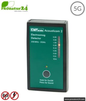 ACOUSTICOM 2 Electrosmog Detector | Broadband Measuring Device for Electrosmog HF | Detection of EMF radio radiation up to 8 GHz, including 5G. Entry level device!