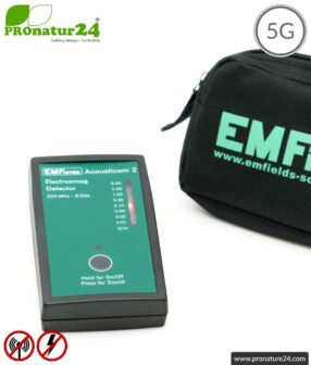 ACOUSTICOM 2 Electrosmog Detector | Broadband Measuring Device for Electrosmog HF | Detection of EMF radio radiation up to 8 GHz, including 5G. Entry level device!