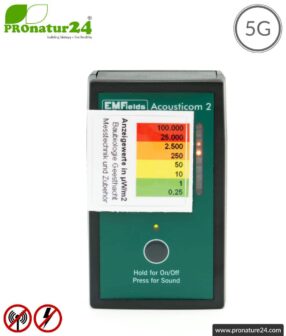 ACOUSTICOM 2 Electrosmog Detector | Broadband Measuring Device for Electrosmog HF | Detection of EMF radio radiation up to 8 GHz, including 5G. Entry level device!