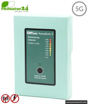 ACOUSTICOM 2 Electrosmog Detector | Broadband Measuring Device for Electrosmog HF | Detection of EMF radio radiation up to 8 GHz, including 5G. Entry level device!