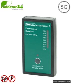 ACOUSTICOM 2 Electrosmog Detector | Broadband Measuring Device for Electrosmog HF | Detection of EMF radio radiation up to 8 GHz, including 5G. Entry level device!