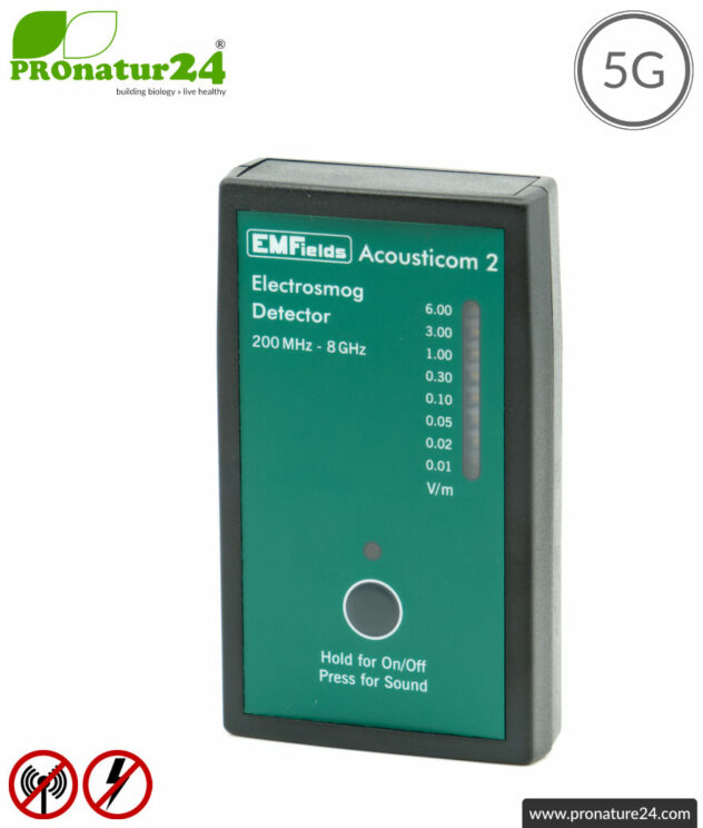 ACOUSTICOM 2 Electrosmog Detector | Broadband Measuring Device for Electrosmog HF | Detection of EMF radio radiation up to 8 GHz, including 5G. Entry level device!