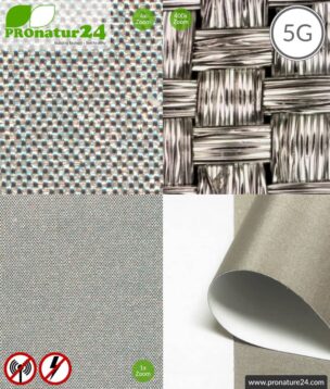 Shielding netting HNS80, self-adhesive | HF shielding attenuation up to 80 dB | 90 cm width. Grounding necessary. Effective against 5G!