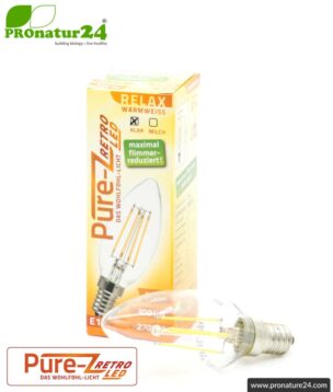 led lamp filament pure z retro e14 candle 3watts set pronatur24 884