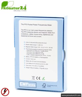 Pocket PF Meter | Low frequency measuring device for electrosmog LF | Detection of electric and magnetic fields. 15 to 50,000 Hz. Potential-free measurement.