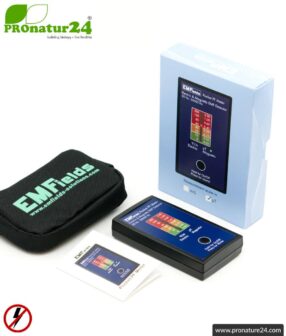 Pocket PF Meter | Low frequency measuring device for electrosmog LF | Detection of electric and magnetic fields. 15 to 50,000 Hz. Potential-free measurement.