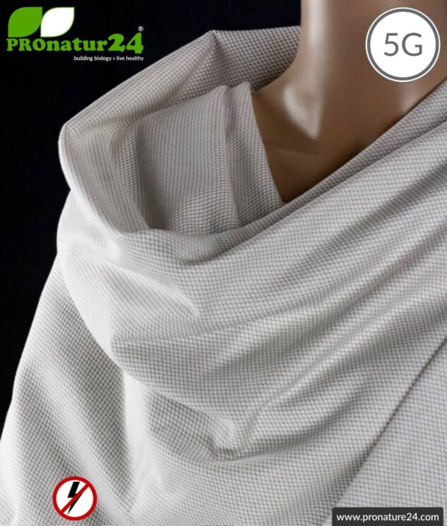 ANTIWAVE shielding cloth to wear around the neck | Protection against electrosmog HF with efficiency >99,9 % (cell phone, WIFI, LTE) | 5G ready!