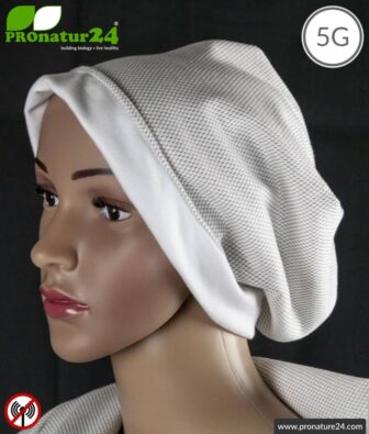 ANTIWAVE shielding cap Beany | Protection against electrosmog HF with efficiency up to 99,9 % (cell phone, WIFI, LTE) | 5G ready!
