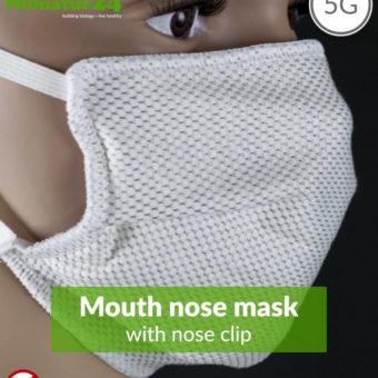 ANTIWAVE MNP protection mask with nose clip for mouth and nose | shielding fabric with silver for antibacterial effect (silver ion treatment) | 3x maximum in hygiene, effect and wearing comfort. +Protection against electrosmog!