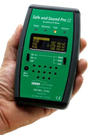 Safe and Sound Pro 2 EMF Detector | Broadband RF Radiation Meter | Detection of RF radiation from 200 MHz to 8 GHz, including 5G. Semi-professional level for beginners.
