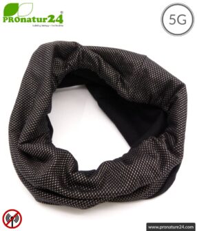 ANTIWAVE shielding hose scarf | black | Protection against electrosmog HF with efficiency up to 99,9% (cell phone, WIFI, LTE) | suitable as mouth-nose protection mask | shielding fabric with silver for antibacterial effect (silver ion treatment) | 5G ready!