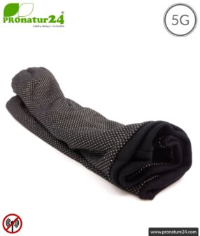 ANTIWAVE shielding hose scarf | black | Protection against electrosmog HF with efficiency up to 99,9% (cell phone, WIFI, LTE) | suitable as mouth-nose protection mask | shielding fabric with silver for antibacterial effect (silver ion treatment) | 5G ready!