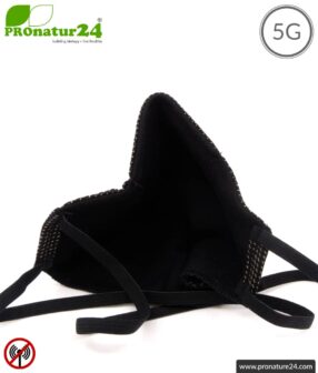 ANTIWAVE MNP shape protection mask for mouth and nose | black | shielding fabric with silver for antibacterial effect (silver ion treatment) | 4x maximum in hygiene, effect, wearing comfort and protection against electric smog!