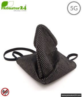 ANTIWAVE MNP shape protection mask for mouth and nose | black | shielding fabric with silver for antibacterial effect (silver ion treatment) | 4x maximum in hygiene, effect, wearing comfort and protection against electric smog!