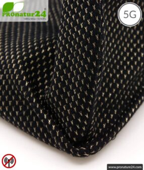 ANTIWAVE MNP shape protection mask for mouth and nose | black | shielding fabric with silver for antibacterial effect (silver ion treatment) | 4x maximum in hygiene, effect, wearing comfort and protection against electric smog!