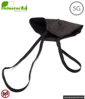 ANTIWAVE MNP shape protection mask for mouth and nose | black | shielding fabric with silver for antibacterial effect (silver ion treatment) | 4x maximum in hygiene, effect, wearing comfort and protection against electric smog!