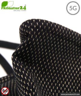 ANTIWAVE MNP shape protection mask for mouth and nose | black | shielding fabric with silver for antibacterial effect (silver ion treatment) | 4x maximum in hygiene, effect, wearing comfort and protection against electric smog!
